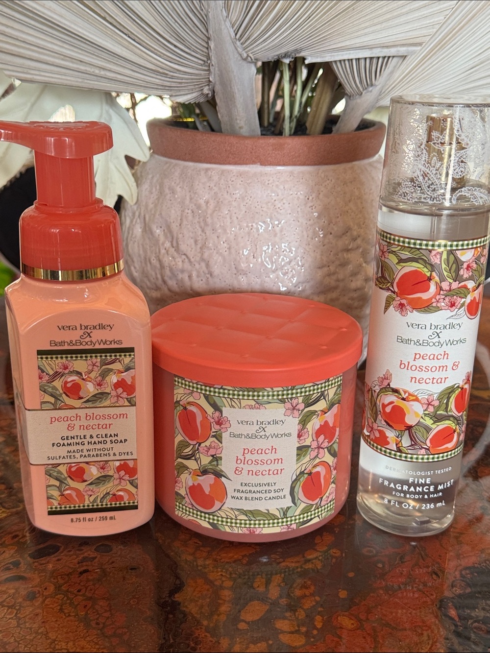Vera Bradley Peach Blossom & Nectar Trio